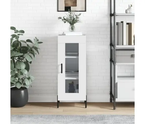 Kumode, Spīdīgi Balta, 34,5X34X90 Cm, Inženierijas Koks Vidaxl