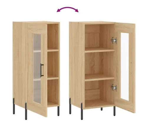 Kumode, Ozolkoka Krāsa, 34,5X34X90 Cm, Inženierijas Koks Vidaxl