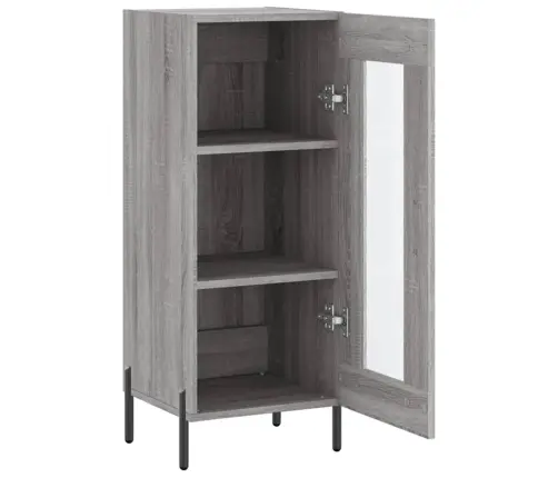 Kumode, Pelēka Ozolkoka, 34,5X34X90 Cm, Inženierijas Koks Vidaxl