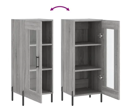 Kumode, Pelēka Ozolkoka, 34,5X34X90 Cm, Inženierijas Koks Vidaxl