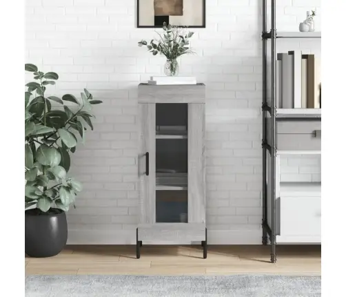 Kumode, Pelēka Ozolkoka, 34,5X34X90 Cm, Inženierijas Koks Vidaxl