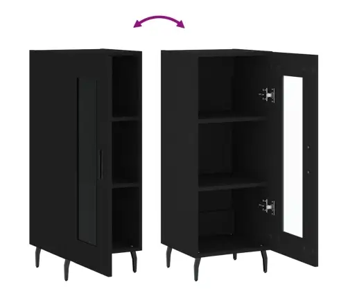 Kumode, Melna, 34,5X34X90 Cm, Inženierijas Koks Vidaxl