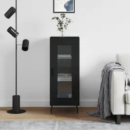 Kumode, Melna, 34,5X34X90 Cm, Inženierijas Koks Vidaxl