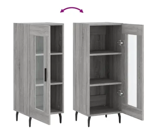 Kumode, Pelēka Ozolkoka, 34,5X34X90 Cm, Inženierijas Koks Vidaxl