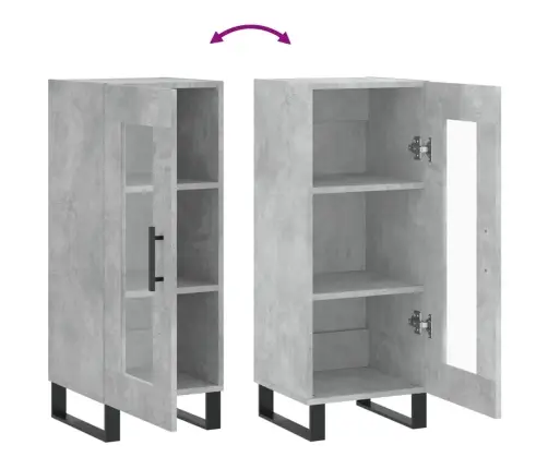 Puhvetkapp, Betoonhall, 34,5 X 34 X 90 cm Tehispuit