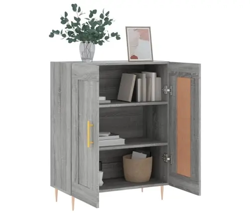 Šoninė Spintelė, Pilka Ąžuolo, 69,5X34X90cm Apdirbta Mediena Šoninė Spintelė, Pilka Ąžuolo, 69,5X34X90cm Apdirbta Mediena