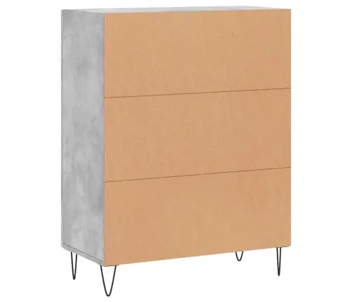 Kumode, Betona Pelēka, 69,5X34X90 Cm, Inženierijas Koks Vidaxl