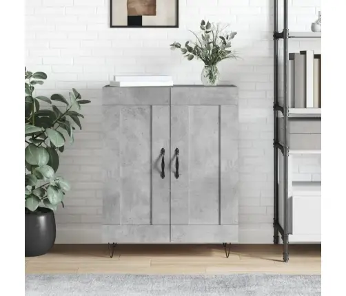 Kumode, Betona Pelēka, 69,5X34X90 Cm, Inženierijas Koks Vidaxl