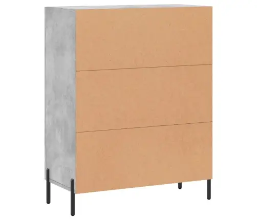 Kumode, Betona Pelēka, 69,5X34X90 Cm, Inženierijas Koks Vidaxl