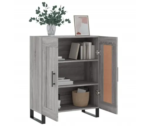 Kumode, Pelēka Ozolkoka, 69,5X34X90 Cm, Inženierijas Koks Vidaxl