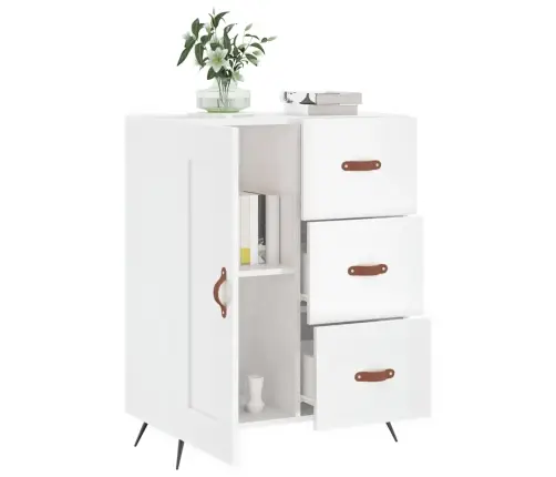 Kumode, Spīdīgi Balta, 69,5X34X90 Cm, Inženierijas Koks Vidaxl