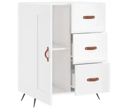 Kumode, Spīdīgi Balta, 69,5X34X90 Cm, Inženierijas Koks Vidaxl