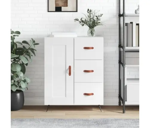 Kumode, Spīdīgi Balta, 69,5X34X90 Cm, Inženierijas Koks Vidaxl