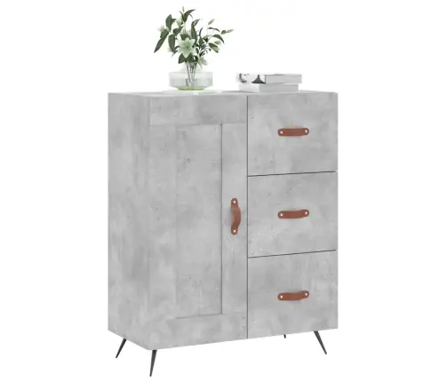 Kumode, Betona Pelēka, 69,5X34X90 Cm, Inženierijas Koks Vidaxl