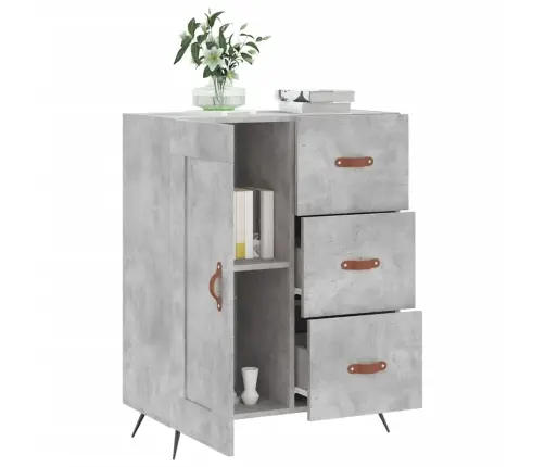 Kumode, Betona Pelēka, 69,5X34X90 Cm, Inženierijas Koks Vidaxl