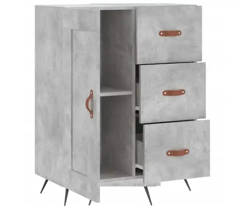 Kumode, Betona Pelēka, 69,5X34X90 Cm, Inženierijas Koks Vidaxl