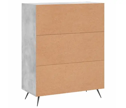 Kumode, Betona Pelēka, 69,5X34X90 Cm, Inženierijas Koks Vidaxl