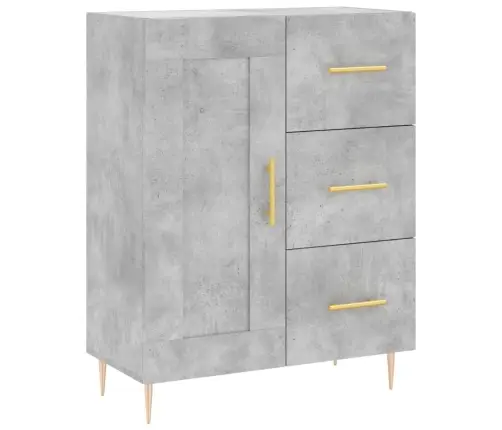 Kumode, Betona Pelēka, 69,5X34X90 Cm, Inženierijas Koks Vidaxl