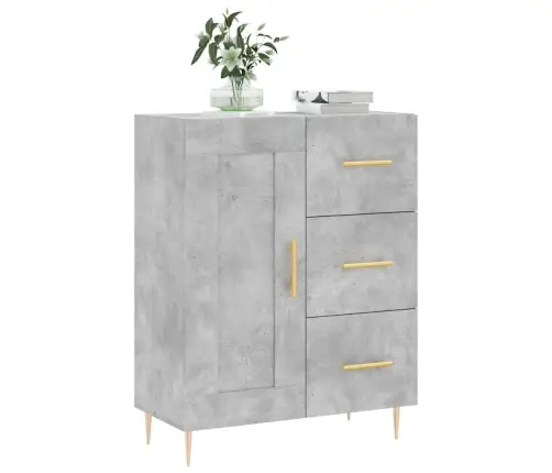 Kumode, Betona Pelēka, 69,5X34X90 Cm, Inženierijas Koks Vidaxl