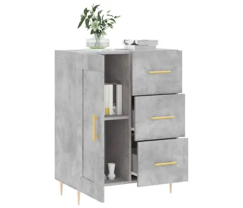 Kumode, Betona Pelēka, 69,5X34X90 Cm, Inženierijas Koks Vidaxl