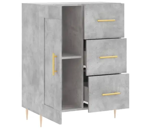 Kumode, Betona Pelēka, 69,5X34X90 Cm, Inženierijas Koks Vidaxl