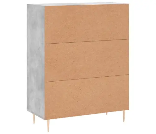 Kumode, Betona Pelēka, 69,5X34X90 Cm, Inženierijas Koks Vidaxl