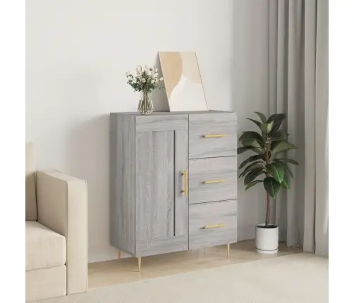 Kumode, Pelēka Ozolkoka, 69,5X34X90 Cm, Inženierijas Koks Vidaxl