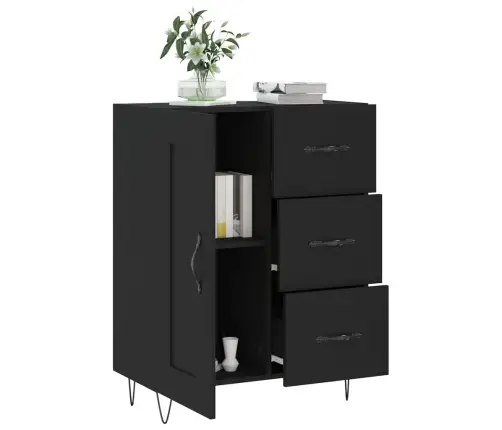 Šoninė Spintelė, Juodos Spalvos, 69,5X34X90cm Apdirbta Mediena