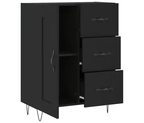 Šoninė Spintelė, Juodos Spalvos, 69,5X34X90cm Apdirbta Mediena