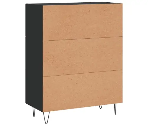 Šoninė Spintelė, Juodos Spalvos, 69,5X34X90cm Apdirbta Mediena