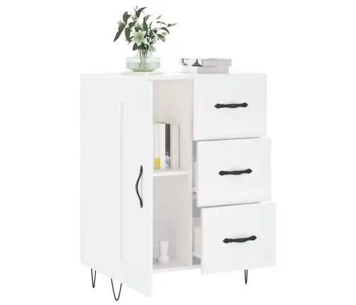 Kumode, Spīdīgi Balta, 69,5X34X90 Cm, Inženierijas Koks Vidaxl