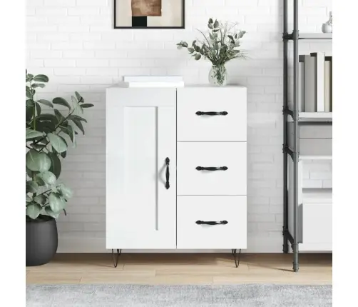 Kumode, Spīdīgi Balta, 69,5X34X90 Cm, Inženierijas Koks Vidaxl