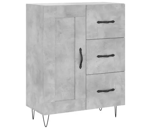 Kumode, Betona Pelēka, 69,5X34X90 Cm, Inženierijas Koks Vidaxl