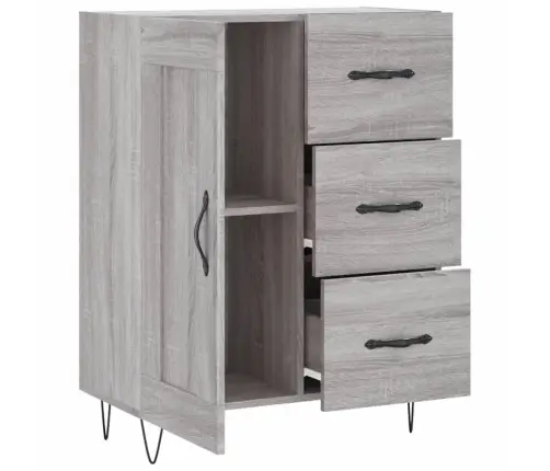 Šoninė Spintelė, Pilka Ąžuolo, 69,5X34X90cm Apdirbta Mediena Šoninė Spintelė, Pilka Ąžuolo, 69,5X34X90cm Apdirbta Mediena