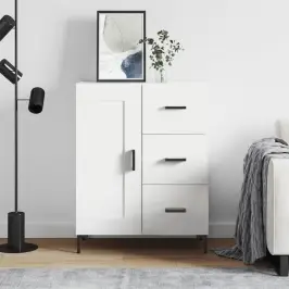 Kumode, Balta, 69,5X34X90 Cm, Inženierijas Koks Vidaxl