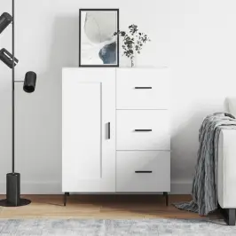 Kumode, Balta, 69,5X34X90 Cm, Inženierijas Koks Vidaxl