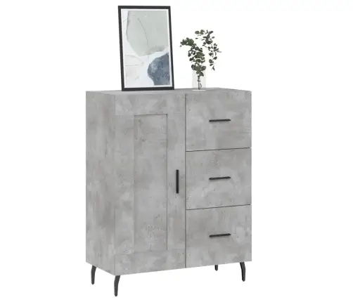 Kumode, Betona Pelēka, 69,5X34X90 Cm, Inženierijas Koks Vidaxl