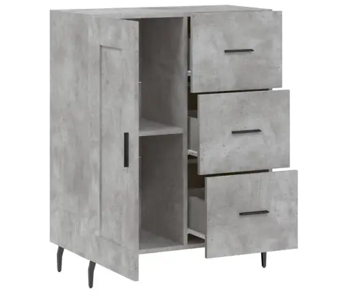 Kumode, Betona Pelēka, 69,5X34X90 Cm, Inženierijas Koks Vidaxl