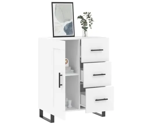 Kumode, Balta, 69,5X34X90 Cm, Inženierijas Koks Vidaxl