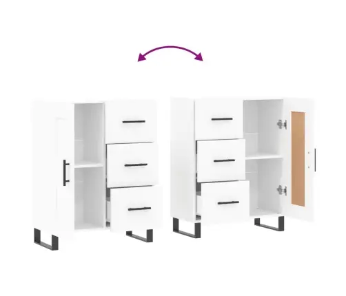 Kumode, Balta, 69,5X34X90 Cm, Inženierijas Koks Vidaxl