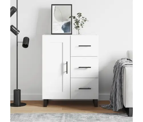 Kumode, Balta, 69,5X34X90 Cm, Inženierijas Koks Vidaxl