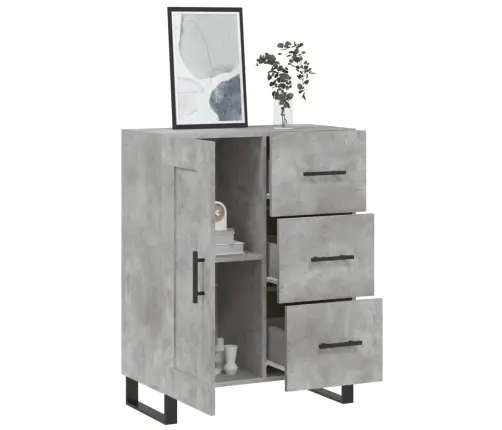 Kumode, Betona Pelēka, 69,5X34X90 Cm, Inženierijas Koks Vidaxl