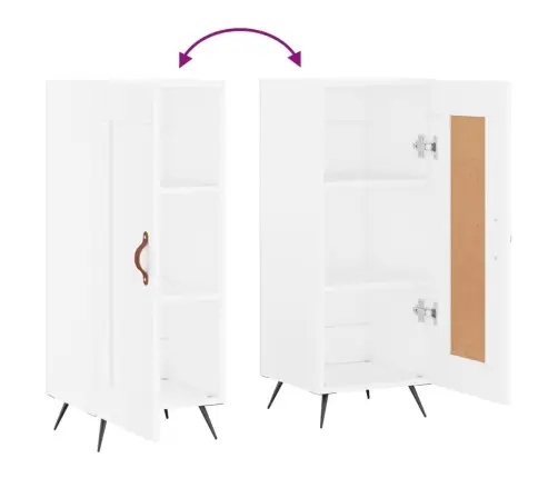 Kumode, Balta, 34,5X34X90 Cm, Inženierijas Koks Vidaxl