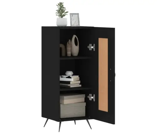Šoninė Spintelė, Juodos Spalvos, 34,5X34X90cm Apdirbta Mediena