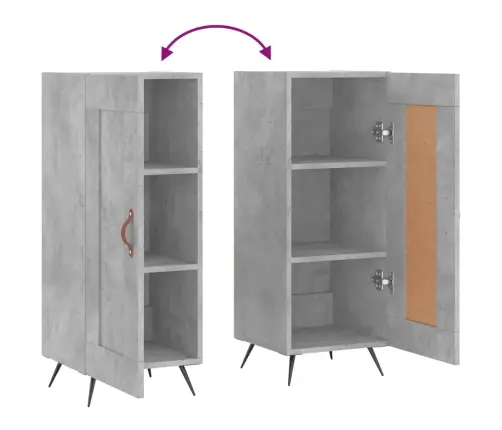 Kumode, Betona Pelēka, 34,5X34X90 Cm, Inženierijas Koks Vidaxl