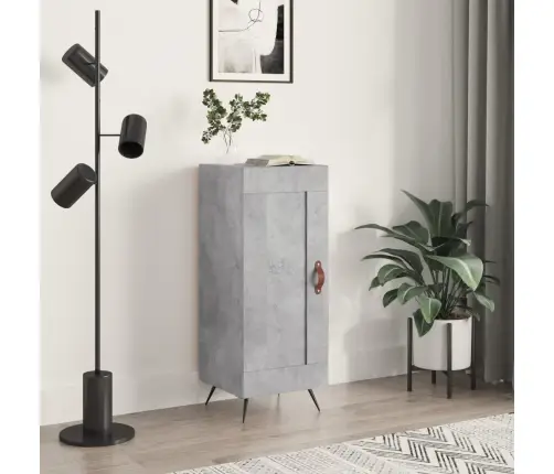 Kumode, Betona Pelēka, 34,5X34X90 Cm, Inženierijas Koks Vidaxl