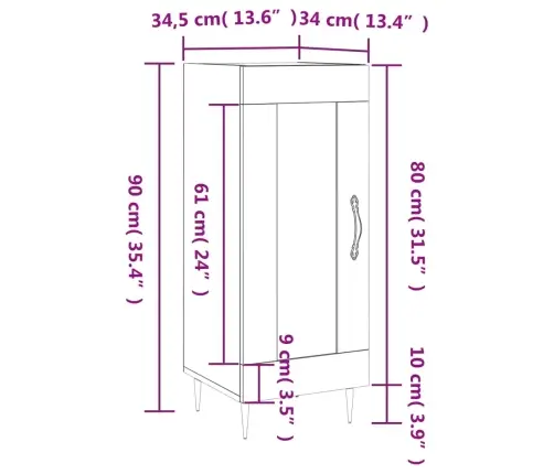 Puhvetkapp, Kõrgläikega Valge, 34,5 X 34 X 90 cm Tehispuit Puhvetkapp, Kõrgläikega Valge, 34,5 X 34 X 90 cm Tehispuit