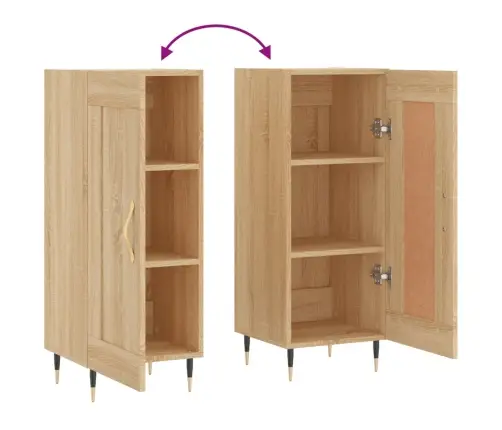 Kumode, Ozolkoka Krāsa, 34,5X34X90 Cm, Inženierijas Koks Vidaxl