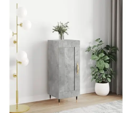 Kumode, Betona Pelēka, 34,5X34X90 Cm, Inženierijas Koks Vidaxl