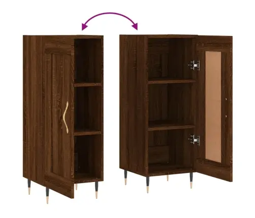 Kumode, Ozolkoka Krāsa, 34,5X34X90 Cm, Inženierijas Koks Vidaxl